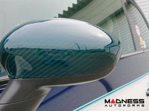 FIAT 500 Mirror Covers - Carbon Fiber - Verde Azzurro/ Blue-Green